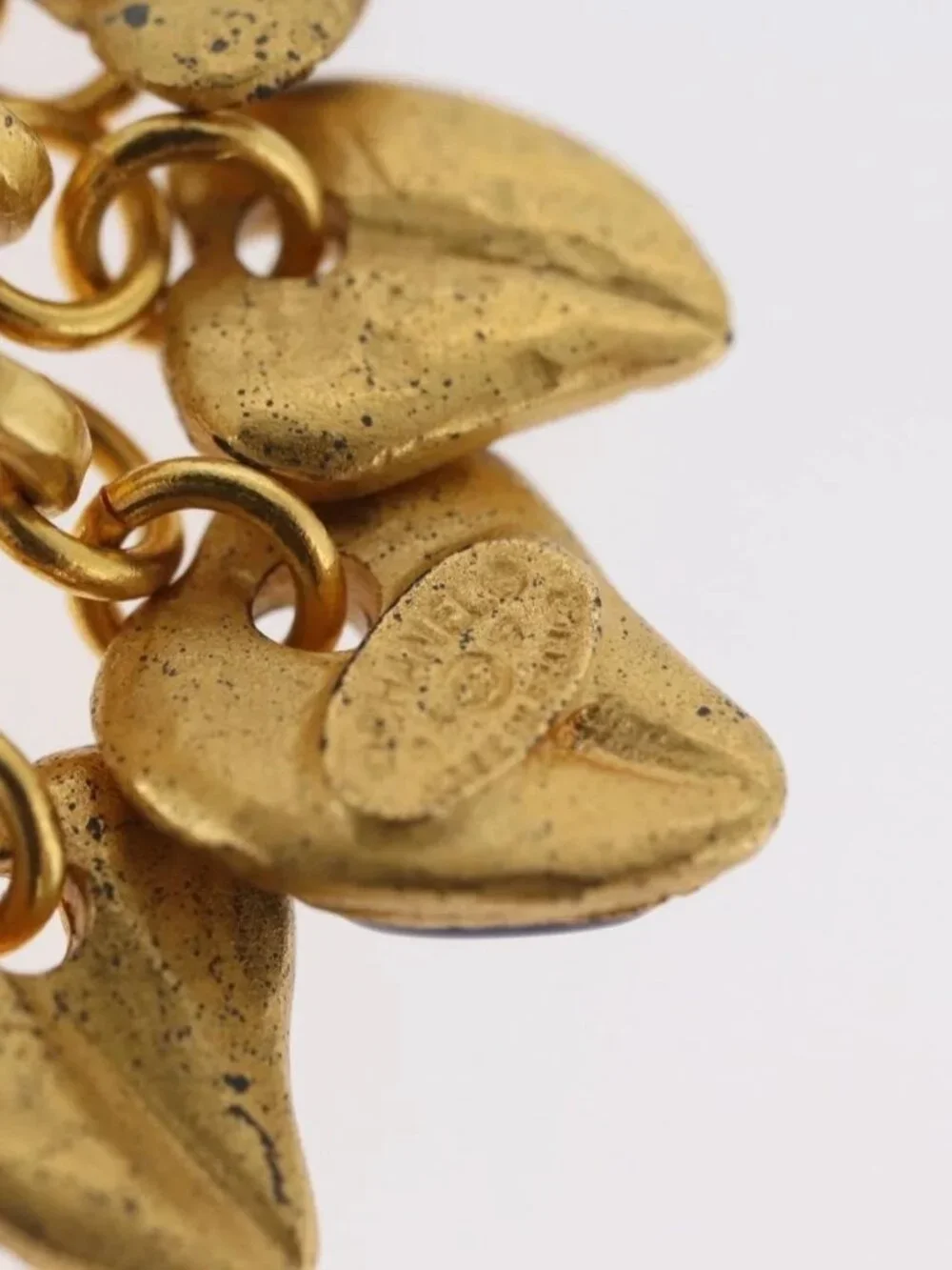 CHANEL Heart COCO Mark Earring metal Gold Tone CC Auth 168046V